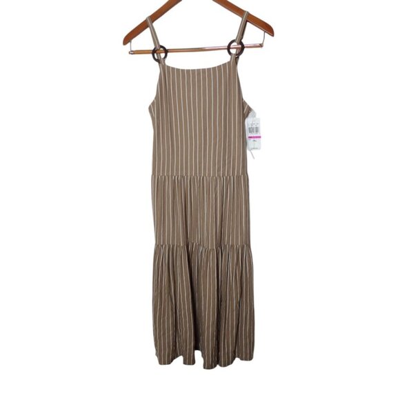 Women's Speechless Tie Back Tan White Stripe Dress Summer Sleeveless NWT Small S - Picture 4 of 4